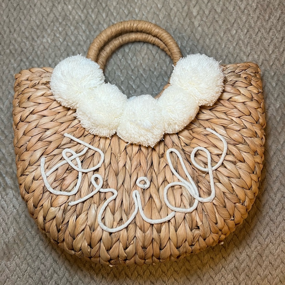 NEW! Never used Woven Tan Bridal Clutch